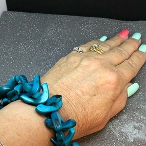 Unique Turquoise Plastic “bead” Bracelet
